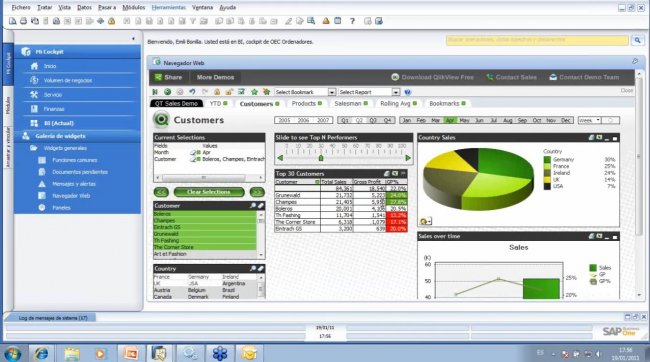 SAP Business One 8.8: Interfaz y creación de widgets en el Cockpit. Screencast de 1 hora.