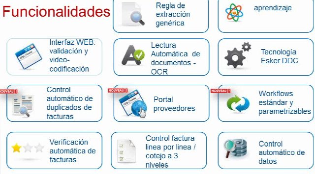 Captura y Gestion de Facturas de Proveedores con proceso de validación automático, por Esker. Webinar de 1 hora.  