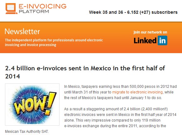 Newsletter Quincenal de e-invoicing.com 