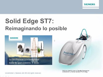 Demo de Solid Edge ST7: todas las novedades. Webinar de 1 hora y media.