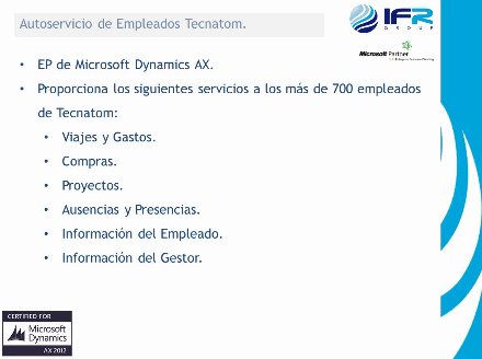 Caso de estudio. Administración de Personal con Dynamics AX en la Ingeniería Multinacional Tecnatom. Webinar de 40 minutos.