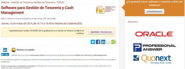 Software para Gestión de Tesorería. 5 intros y demos. [Webinar grabado]