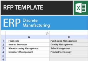 Plantilla RFP de ERP para manufactura discreta